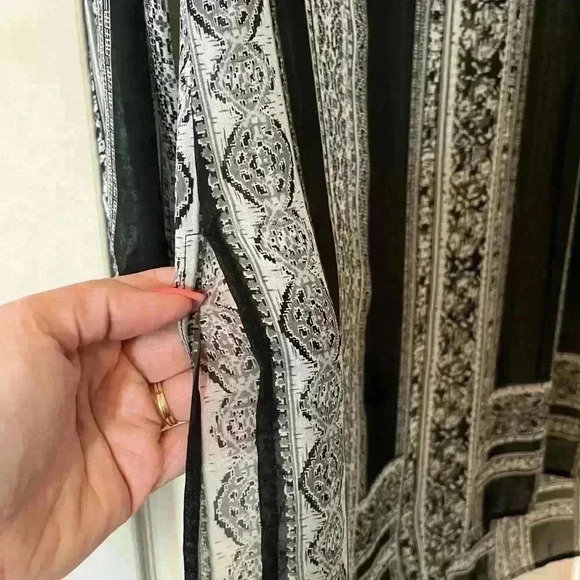 INC International Concepts Black Vertical Stripes Sheer Tunic women’s medium - Picture 7 of 12